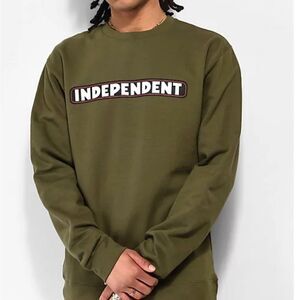 Zumiez‎ Independent Bar Logo Sweatshirt Army Green M NWT